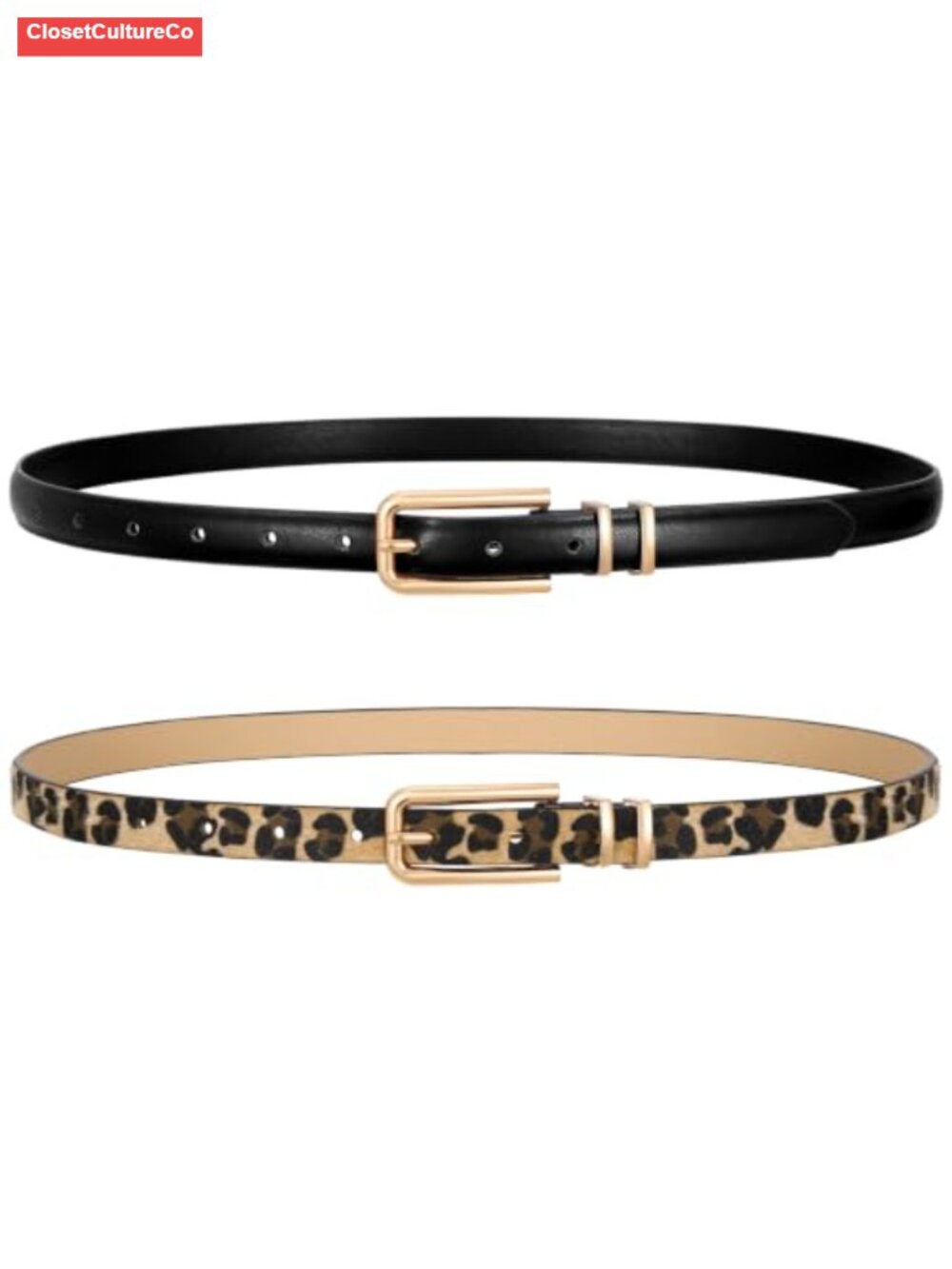 Thin Faux Leather Belt Women Skinny Waist Belt Metal Pin Buckle